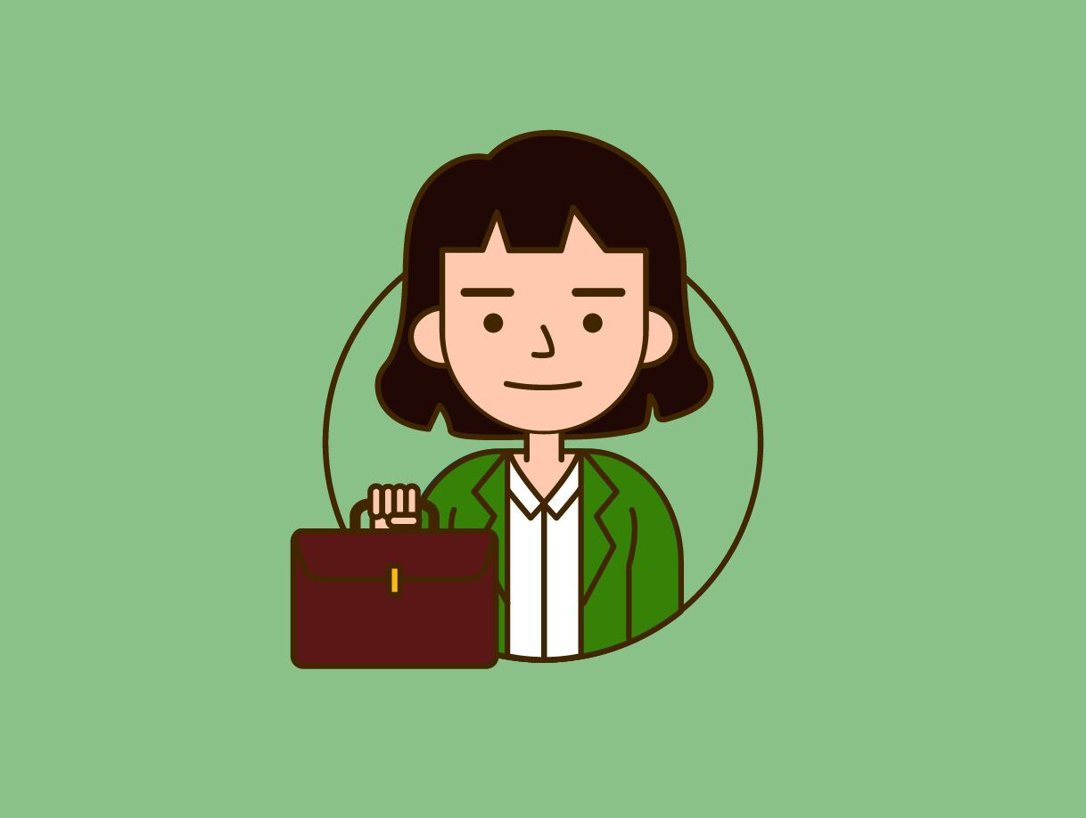 Ilustração de uma personagem com uma mala representando oportunidades